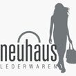 neuhaus Lederwaren Logo Silhouette einer Frau mit Handtasche und dem Schriftzug "neuhaus Lederwaren".